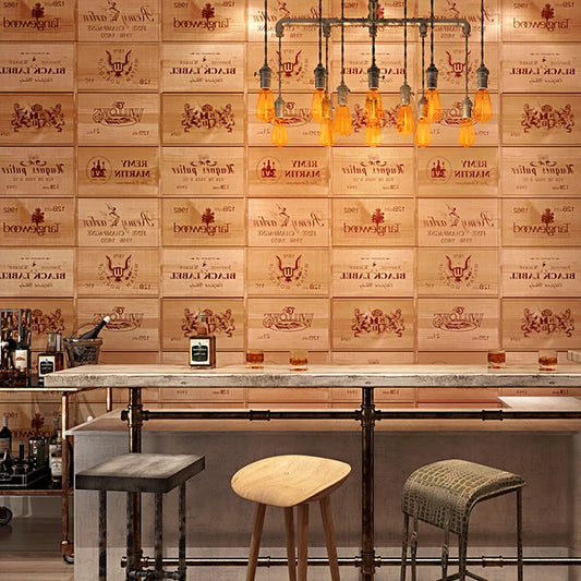 hot sale quality wood wallpaper home decoration wine box plaid wall paper relief papel de parede For Living room